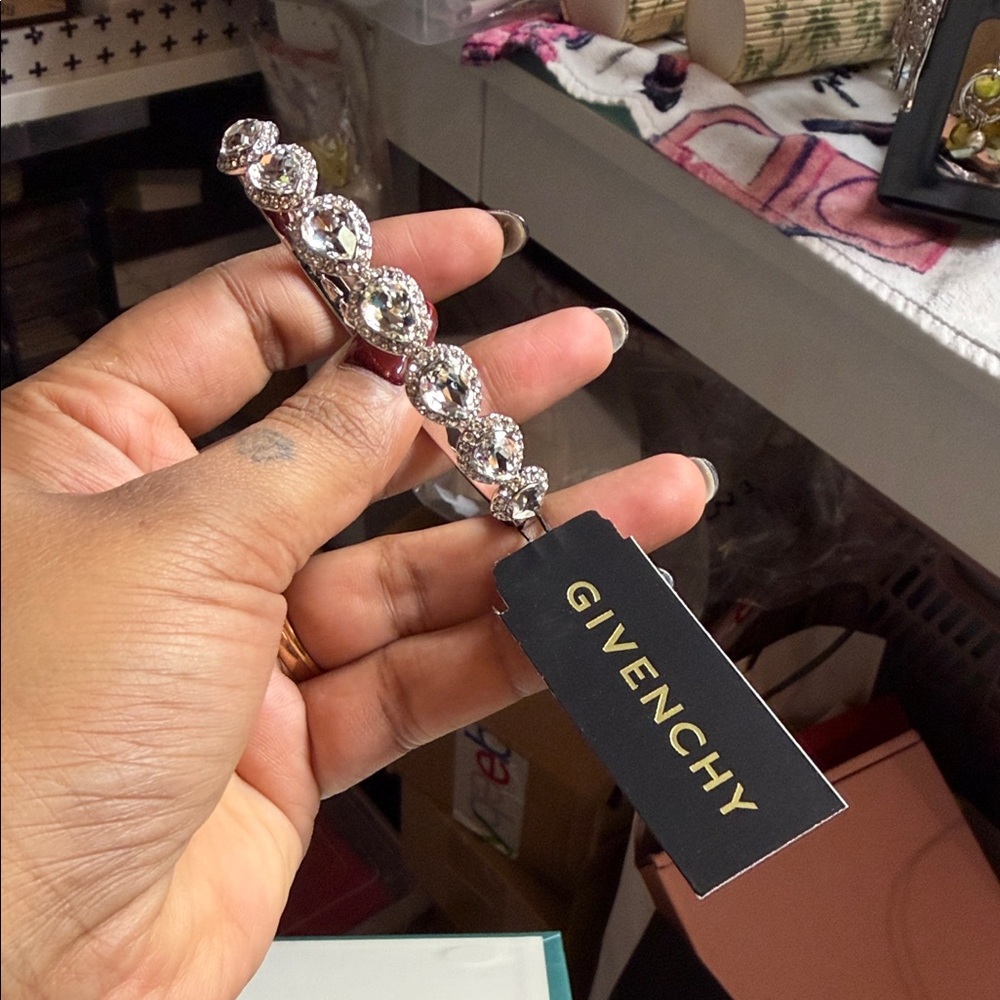 Givenchy Silver and Crystal Embellished Hair Accessory